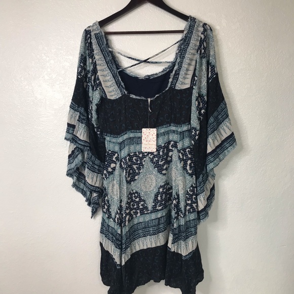 Free People Dresses & Skirts - Free People Heart of Gold Boho Indigo Dress